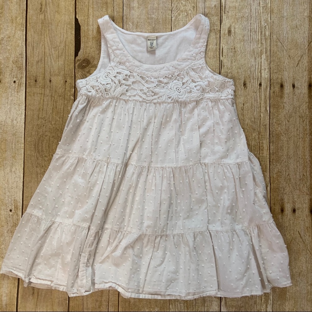 Old Navy White Sleevless Girl’s Dress SZ XS (5) 🤩